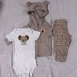 BOYS 3-6M 3 PC OUTFIT